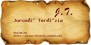 Jurcsó Terézia névjegykártya
